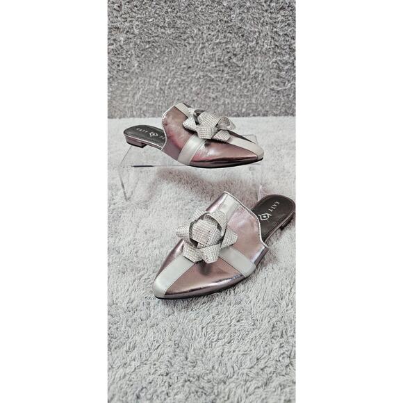 NEW Katy Perry The‎ Stephanie Bow Mules, Women's Size 5.5 Gun Metal Holiday - Picture 4 of 5